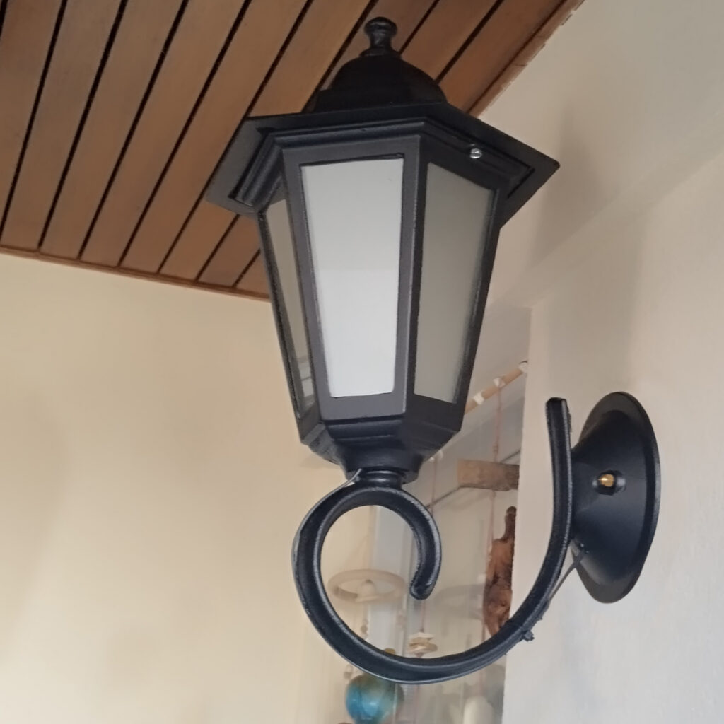 Farol Colonial Fundici N Aluminio Para Intemperie Caras Vidrio