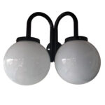 Aplique Globo de Pared de Jardín con Caño Ménsula Globo Doble Vidrio Opal 12x25 - Apto Led (E27)
