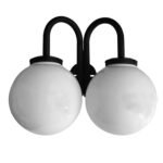 Aplique Globo PVC (25) de Pared de Jardín Exterior Decorativo Antivandalismo 2 Luces - Apto Led (E27)
