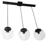 Colgante Globo 3 Luces Vidrio Transparente 8x15 Base Rectangular - Apto Led (E27)