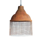 Colgante Campana Rejilla 25 Simil Óxido Moderno Retro Vintage Apto Led (E27)