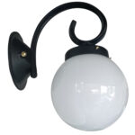 Farol Ménsula Colonial Fundición Aluminio y Vidrio Globo Opal 10x18 - Apto Led (E27)