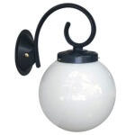 Farol Ménsula Colonial Fundición Aluminio y Vidrio Globo Opal 12x25 - Apto Led (E27)