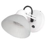 Aplique Spot con Tulipa de Vidrio Base Redonda Con Tecla Incorporada de 1 Luz - Apto Led (E27)