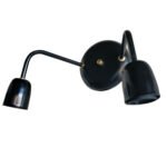 Aplique Spot De Pared Recto Base Redonda 2 Luces con Tecla de Encendido Incorporada Moderno Retro Vintage - Apto Led (E-27)
