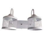Aplique Spot De Pared Signo 2 Luces Base Rectangular con Reja Moderno Retro Vintage - Apto Led (E-27)