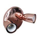 Spot Camarín Aplique de Pared 2 Luces Base Redonda Metalizado - Apto Led (E27)