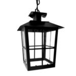 Farol de Chapa Colonial Casita Mediano Colgante (10) Vidrio Transparente - Apto Led (E27)