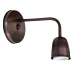 Aplique Spot De Pared Recto Base Redonda Moderno Retro Vintage Metalizado - Apto Led (E-27)