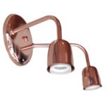 Aplique Spot De Pared Recto Base Redonda 2 Luces Metalizado Moderno Retro Vintage - Apto Led (E-27)