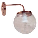 Aplique Spot Recto de Pared Base Redonda Globo 8x15 Transparente Metalizado Moderno Vintage - Apto Led (E27)