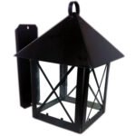 Farol de Chapa Colonial Casita Chico (7) con Ménsula Vidrio Transpatente - Apto Led (E27)
