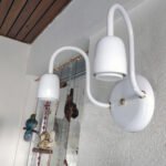 Aplique Spot De Pared Signo Base Redonda 2 Luces con Tecla de Encendido Incorporada Moderno Retro Vintage - Apto Led (E-27)