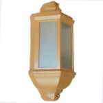 Farol Colonial de Fundición de Aluminio 2 Luces Vidrio Translúcido Dorado - Apto Led  (E27)