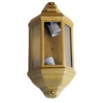Farol Colonial de Fundición de Aluminio 2 Luces Vidrio Transparente Dorado - Apto Led  (E27)