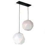 Colgante Prisma Esfera PVC Opal Antivandalismo 2 Luces - Apto Led (E27)