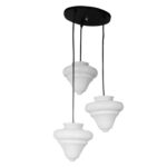 Colgante Trompo1 de Vidrio 3 Luces Base Redonda Moderno - Apto Led (E27)