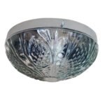 Plafón Chapa Grande (20) Cromado 2 Luces Vidrio Ananá Transparente - Apto Led - E27