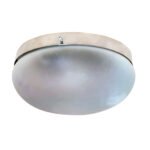 Plafón Chapa Grande (20) Cromado 2 Luces Vidrio Boina Satinado - Apto Led - E27