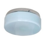 Plafón Chapa Grande (20) Cromado 2 Luces Vidrio Escolar Satinado - Apto Led - E27