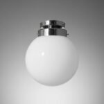 Aplique Globo de Techo ó Pared Metalizado De Vidrio Opal (12x25) - Apto Led (E27)