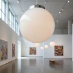 Colgante Globo Metalizado de Vidrio Opal (12x25) 1 Luz Esfera Moderno - Apto Led (E27)