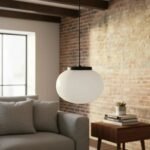 Colgante Honguito De Vidrio Opal Grande 25 Moderno - A. Led