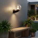 Aplique Globo Ménsula De Pared Exterior Vidrio Burbuja - E27