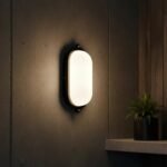 Plafón Fundición Aluminio Ovalado Grande Vidrio Opal - E27