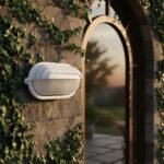 Difusor Ovalado Fundición Aluminio  con Visera y Vidrio Satinado