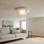 Plafón Chapa Grande Cromado 2 Luces Vidrio Transparente E27