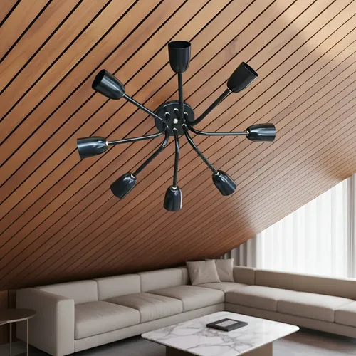 Spot Araña Recto Aplique Moderno De Techo Vintage 8 Luces - Imagen 1