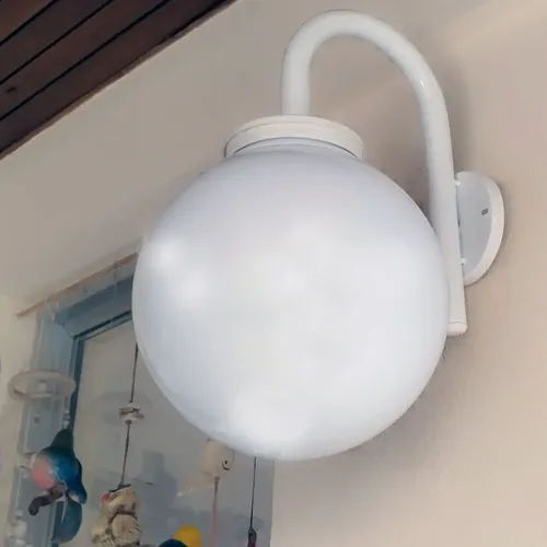 Aplique Globo Pared Exterior Decorativo Antivandalismo 1 Luz - Imagen 7