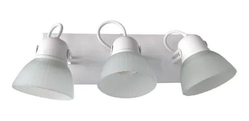 Aplique Spot Metálico Base Rectangular 3 Luces Tulipa Vidrio - Imagen 11