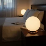 Lámpara Velador De Mesa Globo Opal 18 E27