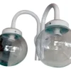 Aplique Globo Doble Vidrio 10x18cm Con Caño Exterior 35x25cm - Thumbnail Image 4