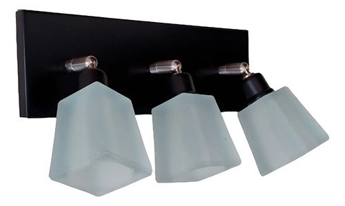 Aplique Spot Cubeto Base Rectangular Mov De Niquel 3 Luces - Imagen 2