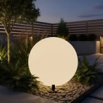 Globo Grande Piso Pvc Opal (50 Cm) Con Estaca Ó Base A/led
