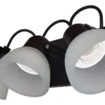 Aplique Spot Metálico Base Rectangular 3 Luces Tulipa Vidrio