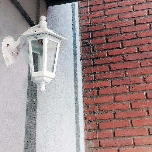 Farol Colonial De Pared 6 Caras Chico Fundición De Aluminio - Imagen 4