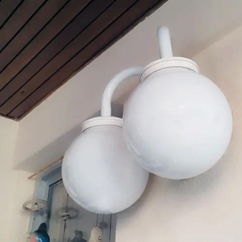 Aplique Globo Jardín 20 Cm Decorativo Antivandalismo 2 Luces - Imagen 7