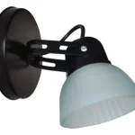 Aplique Spot Económico Metálico De 1 Luz E27 Con Tulipa De Vidrio Satinado
