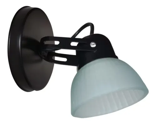 Aplique Spot Económico Metálico De 1 Luz E27 Con Tulipa De Vidrio Satinado - Imagen 1