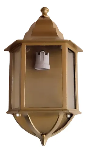 Farol Colonial Pacific 1 Luz Fundición Aluminio Dorado - E27 - Imagen 5