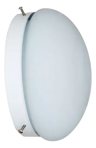 Plafón Chapa Chico 1 Luz Vidrio Boina Satinado - Apto Led - Imagen 6