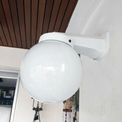 Aplique Globo Ménsula De Pared Exterior Vidrio Opal - E27 - Imagen 9
