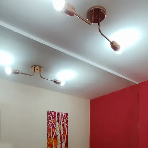 Spot Araña Recto Aplique Techo Vintage 2 Luces Metalizado - Imagen 9