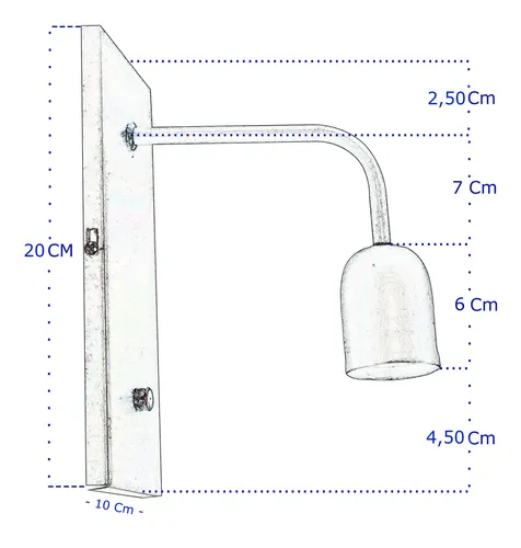 Aplique De Pared Moderno 1 Luz Soporte Rectangular - E27 - Imagen 2