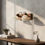 Aplique Spot Tulipa 2 Luces Símil Óxido Apto Led E-27