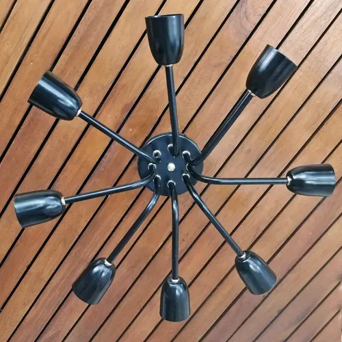 Araña Recta Aplique Moderno De Techo Vintage 8 Luces - E27 - Imagen 10
